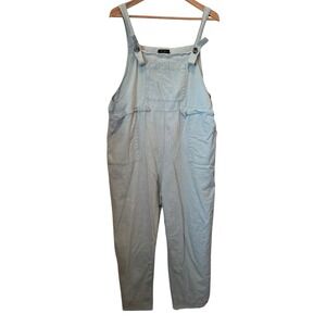 Fashion Classic Fashion Collection Light Blue Linen Blend Overalls Size 1X